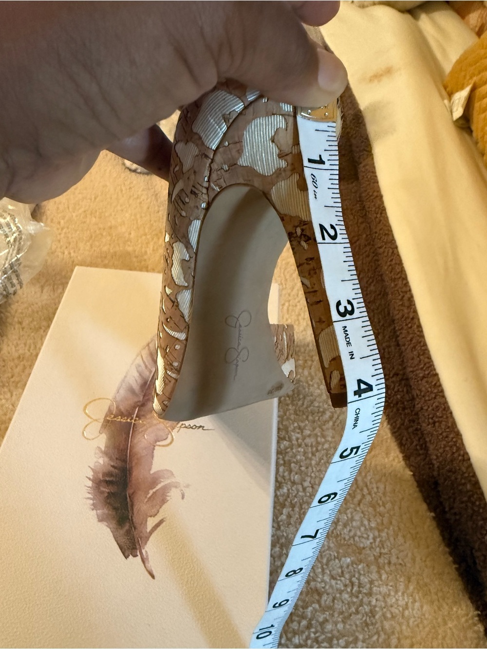 Jessica Simpson JS-Claudette Natural/White Floral Laser Cork Heels “SZ8M. NIB - Picture 11 of 11